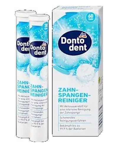 Dontodent cleaning tablets for removable braces from DM